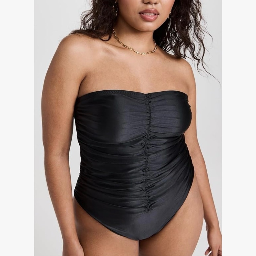 Good American Strapless Ruched One Piece